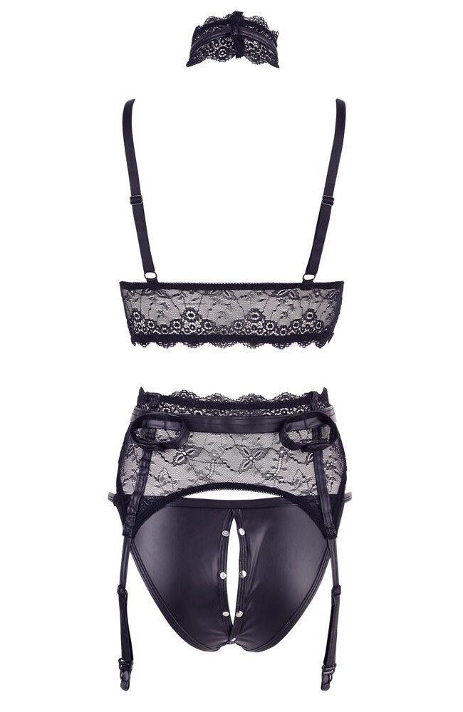 Set intimo bondage 3 pezzi con collare