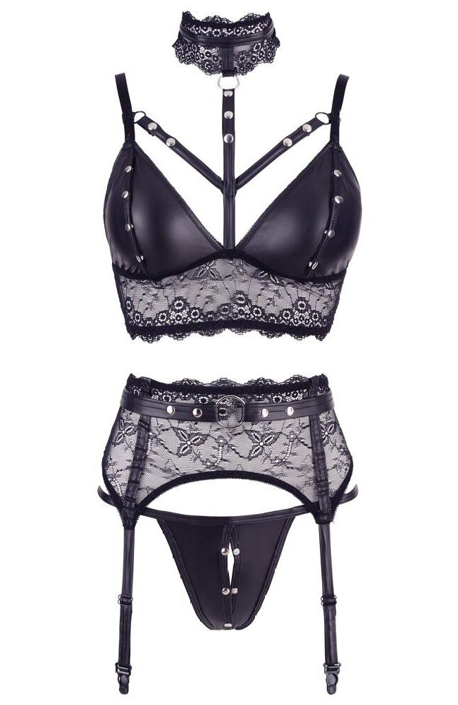 Set intimo bondage 3 pezzi con collare