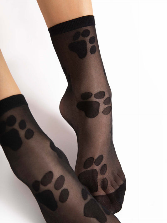 Calzini corti fantasia zampette <br />Pawpaw 20 den