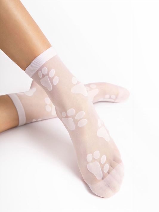 Calzini corti fantasia zampette <br />Pawpaw 20 den