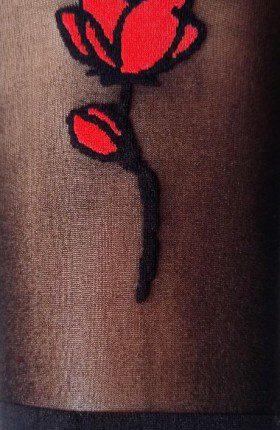 Collant coprente finte calze con rosa 50 den Velvet Petal