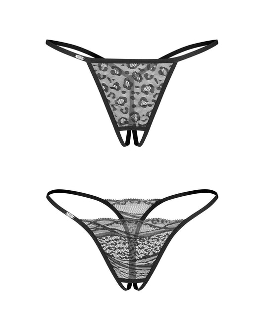 2 perizomi aperti in pizzo nero Clara 2 pack