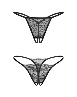 2 perizomi aperti in pizzo nero Clara 2 pack