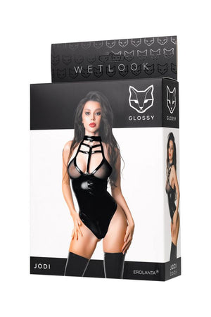 Body wetlook con cerniera sotto Jodi