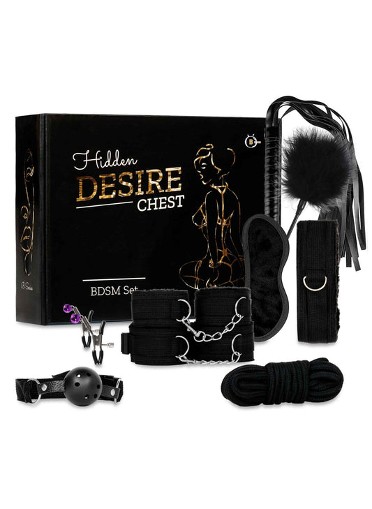 Set soft bondage BDSM 10 pezzi nero