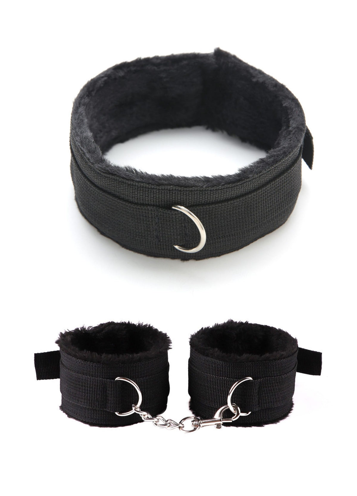 Set soft bondage BDSM 10 pezzi nero