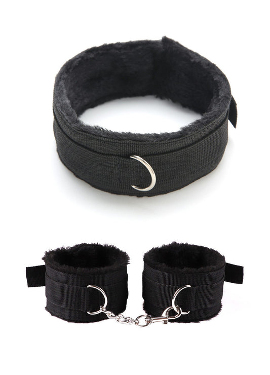 Set soft bondage BDSM 10 pezzi nero
