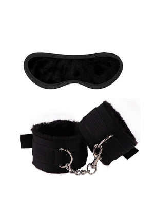 Set soft bondage BDSM 10 pezzi nero