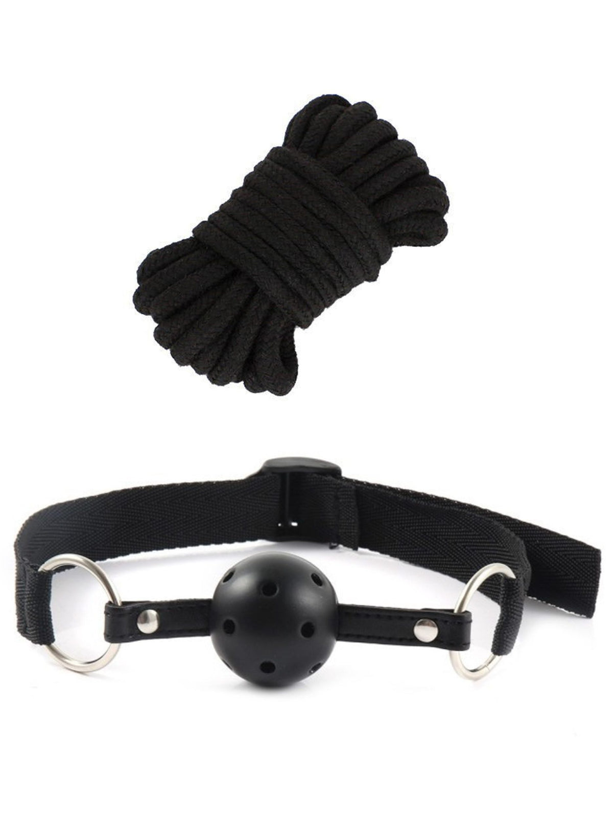 Set soft bondage BDSM 10 pezzi nero