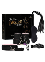 Set soft bondage BDSM 8 pezzi nero rosa