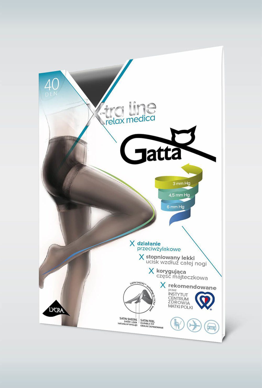 Collant a compressione graduata 6 mm/Hg 40 den